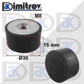 Антивибрационен тампон М 8 х Ø 30  х 15 mm